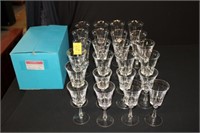 24pc Gorham French Cathedral Stem Glassware