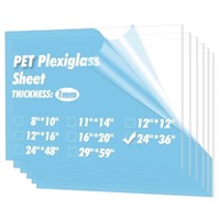 Art3d 5-pack Of 24ã—36" Pet/plexiglass Sheets,