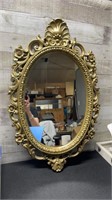 Vintage Oval Mirror Plastic Material 18" Wide X 29