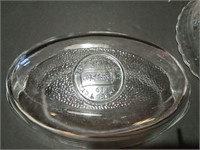 Glasbake 1 qt. dish, 1 glass bowl