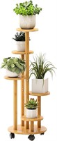 45$-Plant Stand Indoor with Wheels, 5 Tiered