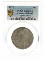 1827 US CAPPED BUST 50C SILVER COIN PCGS GRADED