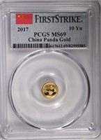 2017 CHINA PANDA GOLD 10 Yn PCGS MS69