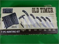 OLD TIMER 7PC. HUNTING KIT- BONE SAW, BOWIE KNIFE,