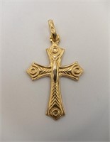 18KT YELLOW GOLD CROSS PENDANT