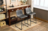 $130 Vintage PU Leather Counter Height Stools