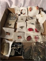Group of earrings and pins