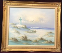 Framed Painting of Seascape