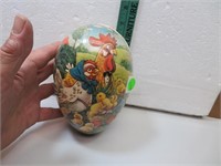 Vintage Rooster Paper Mache Easter Egg 6&3/4" x 5"