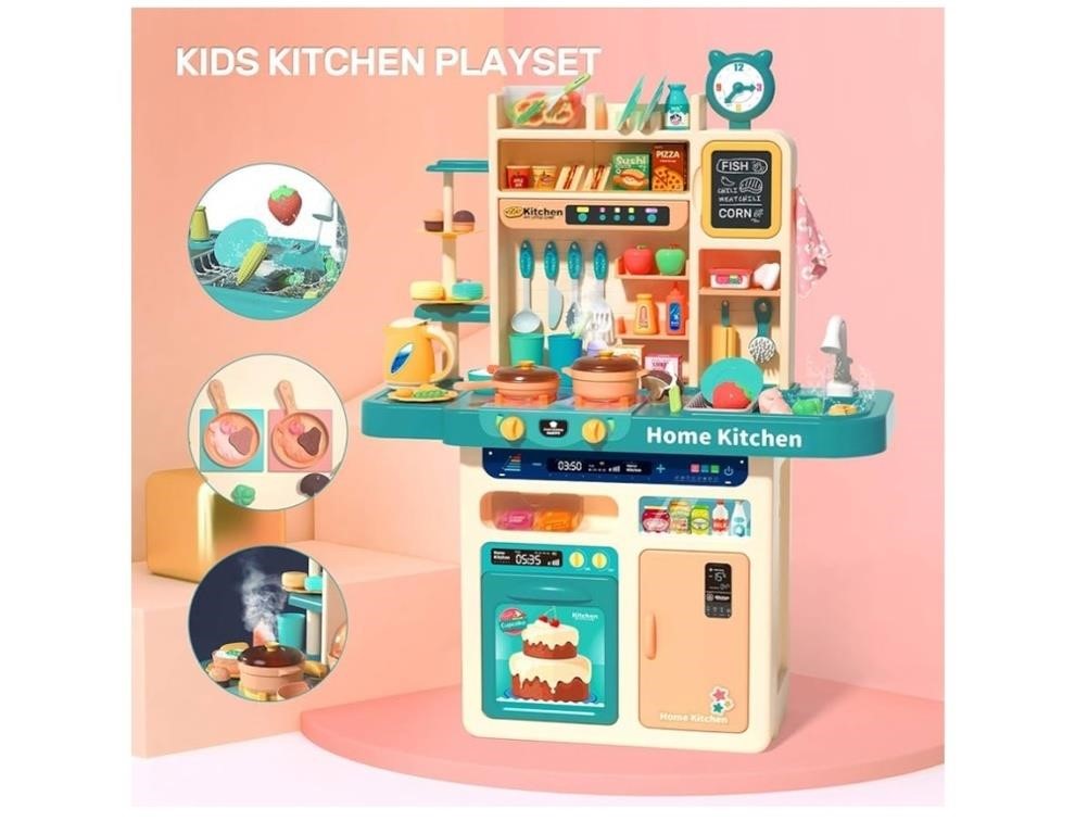 CUTE STONE Kids Kitchen Playset,Play Kitchen Toy