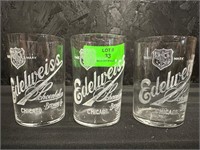 Lot of 3 EDELWEISS Schoenhofer Brewing  Glasses