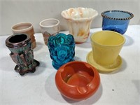 Group of different color glass and other pieces