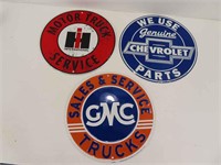 IH, Chevrolet, and GMC Metal Signs