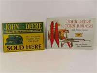 John Deere and Corn Binder Metal Signs
