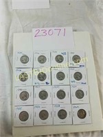 16 Assorted dates of 90% Silver Quarters