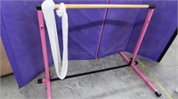 Gymnastics Wooden Bar w/Cloth Rope 60lx48"d-adj