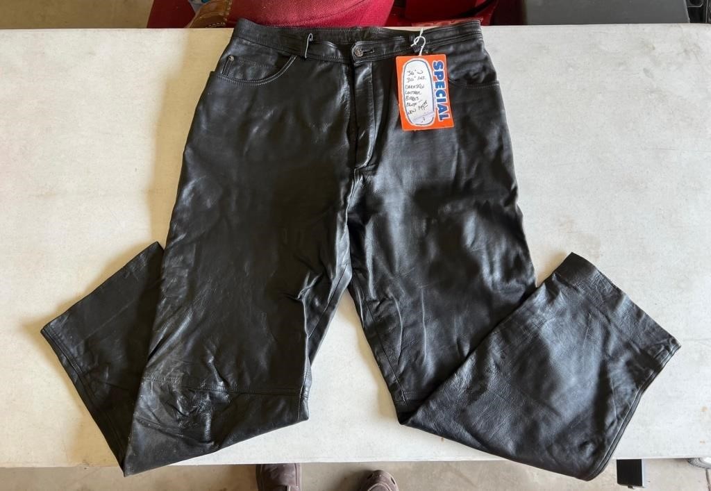 Deerskin Leather Biker Pants 36x30