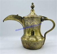 Brass Arabic Dallah Coffee Pot (11”)