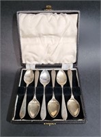 CASED ENGLISH STERLING SILVER TEASPOONS