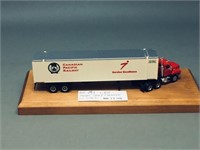 CPR model tractor trailer on wood stand