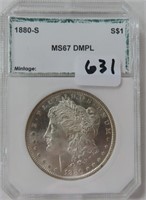 1880-S Morgan Silver Dollar Coin PCI MS67 DMPL