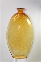 An Amber Controlled Bubble Glass Vase