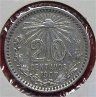 1907 Mexico 20 Centavos