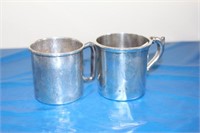 2 BABY CUPS: ONE STERLING SILVER, ONE NICKEL