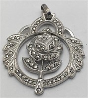 Sterling Silver Pendant W Stones