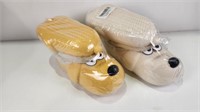 (2) Pairs of Dog Slippers, Tan W7.5-8.5 M6.5-7 &