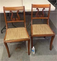 2 harp back chairs