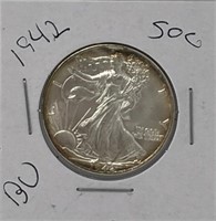 BU 1942 Walking Liberty Fifty Cent