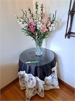 Table with floral arrangement