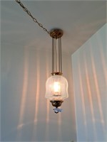 Vintage Opalite Hanging light. 30" high