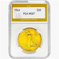 1924 $20 Gold Double Eagle PGA MS67