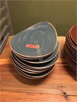 Blue Steelite Dinner Plates - 14 x 10