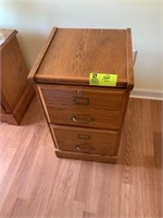 2 drawer wooden file cabinet 16.5" x 16"w x 28"t
