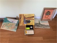 group of picture frames & paintings by b bailes