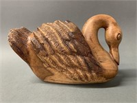 Hand Carved Wooden Swan