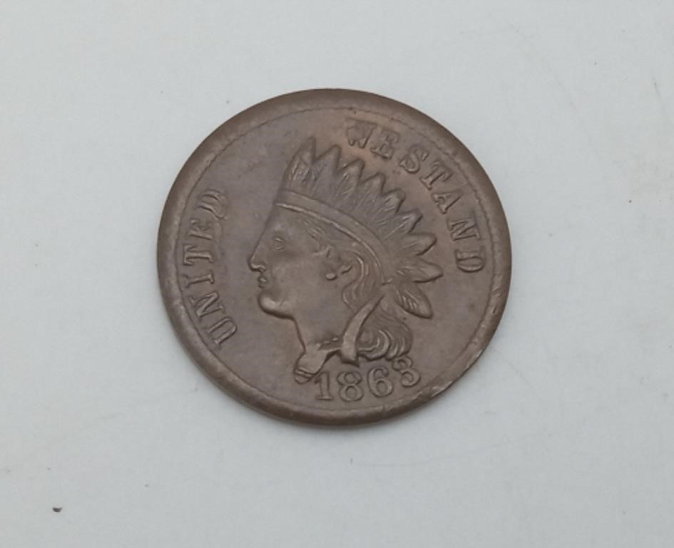 1863 Civil War Indian Head Penny