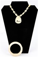 Jewelry Ivory / Bone Bangle Bracelet & Necklace