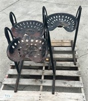 3 Tractor Seat Campfire Chairs. #C.