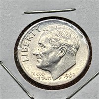 1962 Roosevelt Dime AU