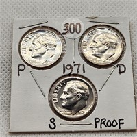 1971 P-D-S Roosevelt Dime Proof