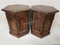 PAIR HEXAGON END TABLES