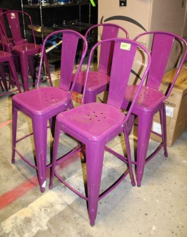 (8) Purple Metal Chairs