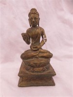 METAL SITTING BUDDHA STATUE 6"T