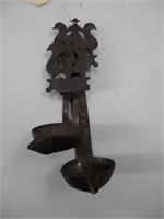 Primitive Blacksmith Made Lard / Oil Lamp