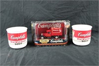 Campbell's Matchbox Car w/ Vintage Soup Cups