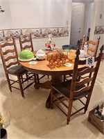 Round Table With (4) Ladder Back Chairs -Buyer To